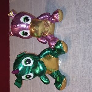 Plush Dinosaur Toy Set - Green and Purple